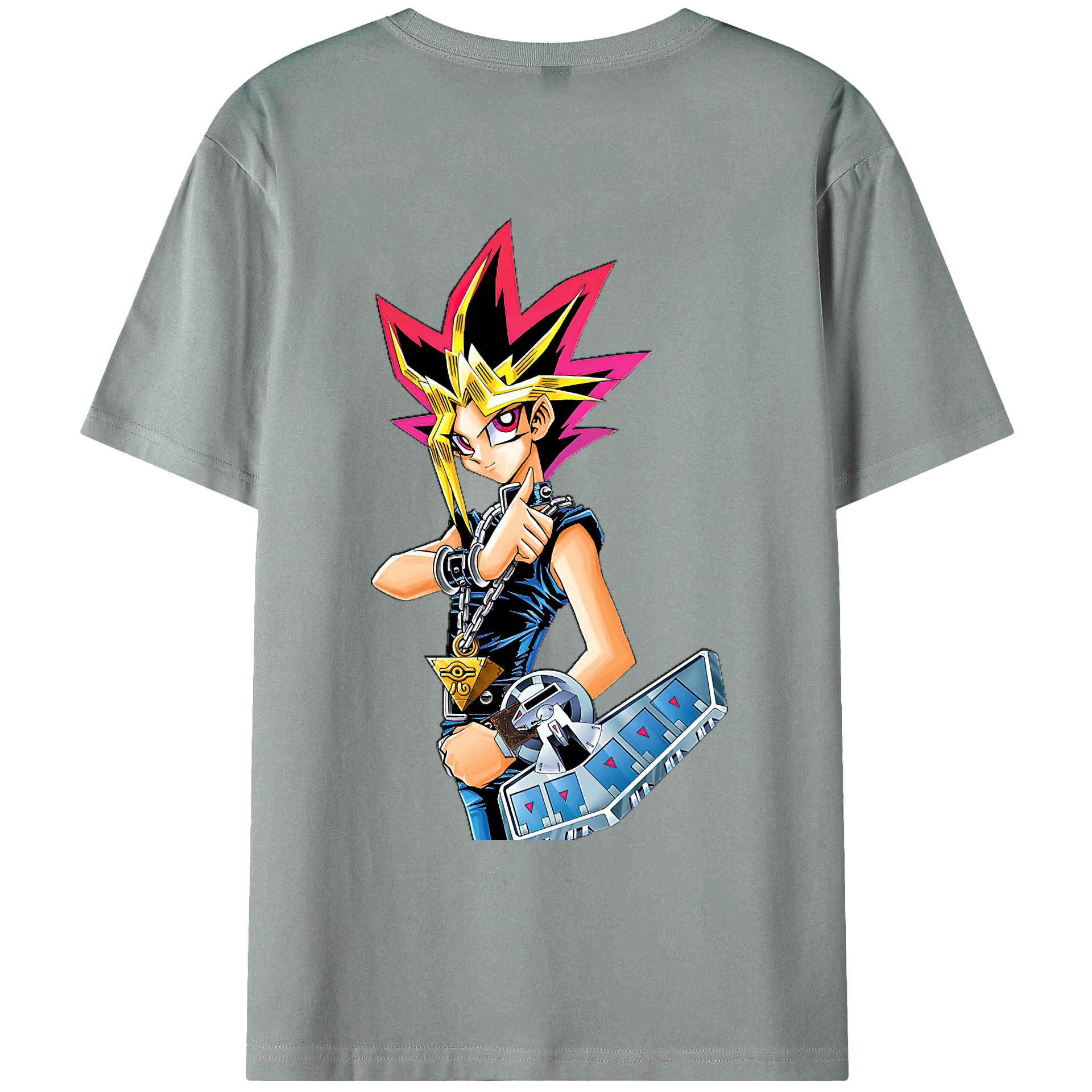 （画像用） 遊☆戯☆王 Yu-Gi-Oh! 綿100％ メンズ半袖Tシャツ（バックプリント） 通気性